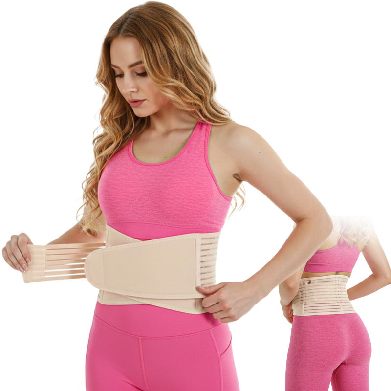 APLZGMG Back Brace for Lower Back Pain, Skin Tone Back Support Brace, Adjustable Back Support Belt for Men and Women, L/XL Backbrace for Lumbar Pain Relief (Waist Sizes from 85-94cm and 95-110cm) (L)
